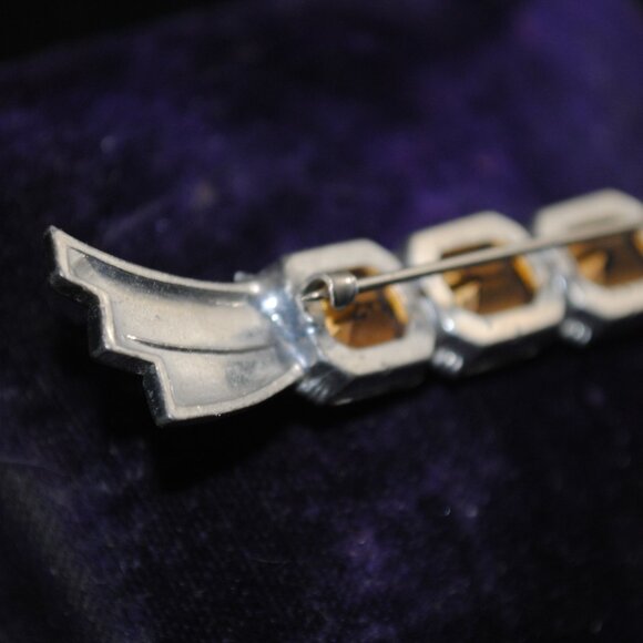 Large Antique/Vintage 1920s-30s Rhinestone Bouquet Comet Brooch - Picture 6 of 9